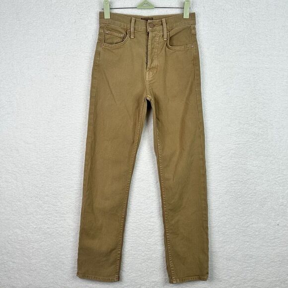 Mother The Tomcat Straight Leg Jeans Women’s 24 Lark Tan Khaki High Rise Button - Picture 15 of 15